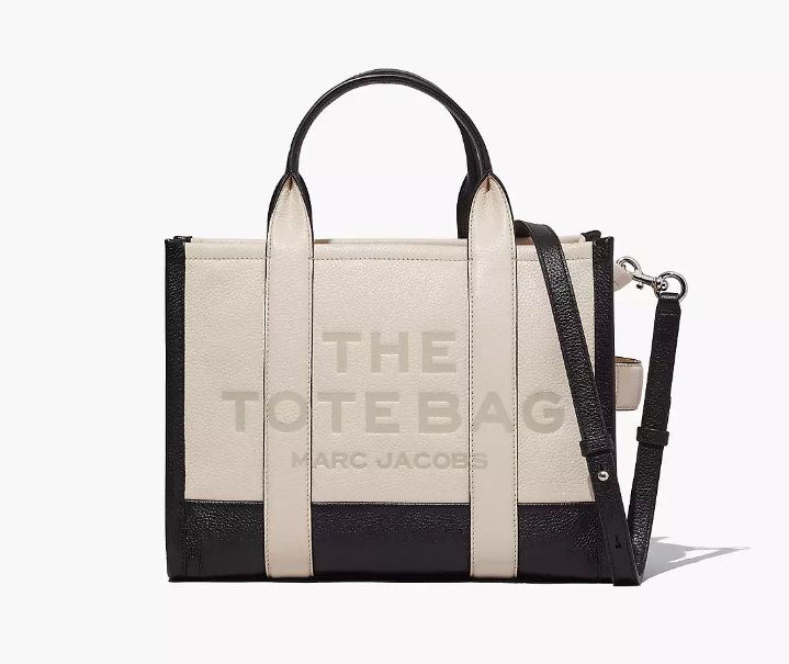 Tote mediano Marc Jacobs blanco negro